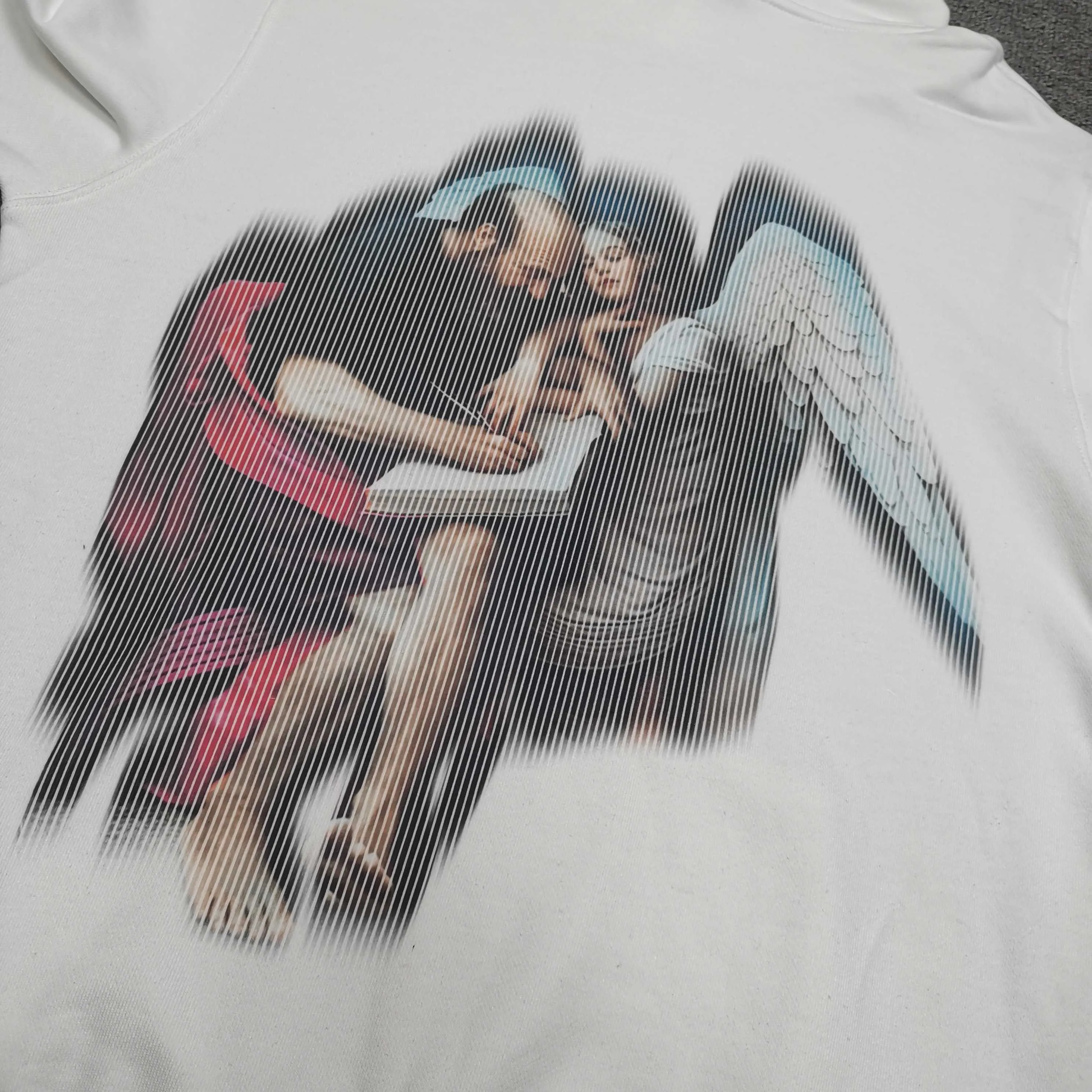 off white 25ss new portrait oil painting 460g washable hooded sweatshirt color. Black White Size: S M L XL P410